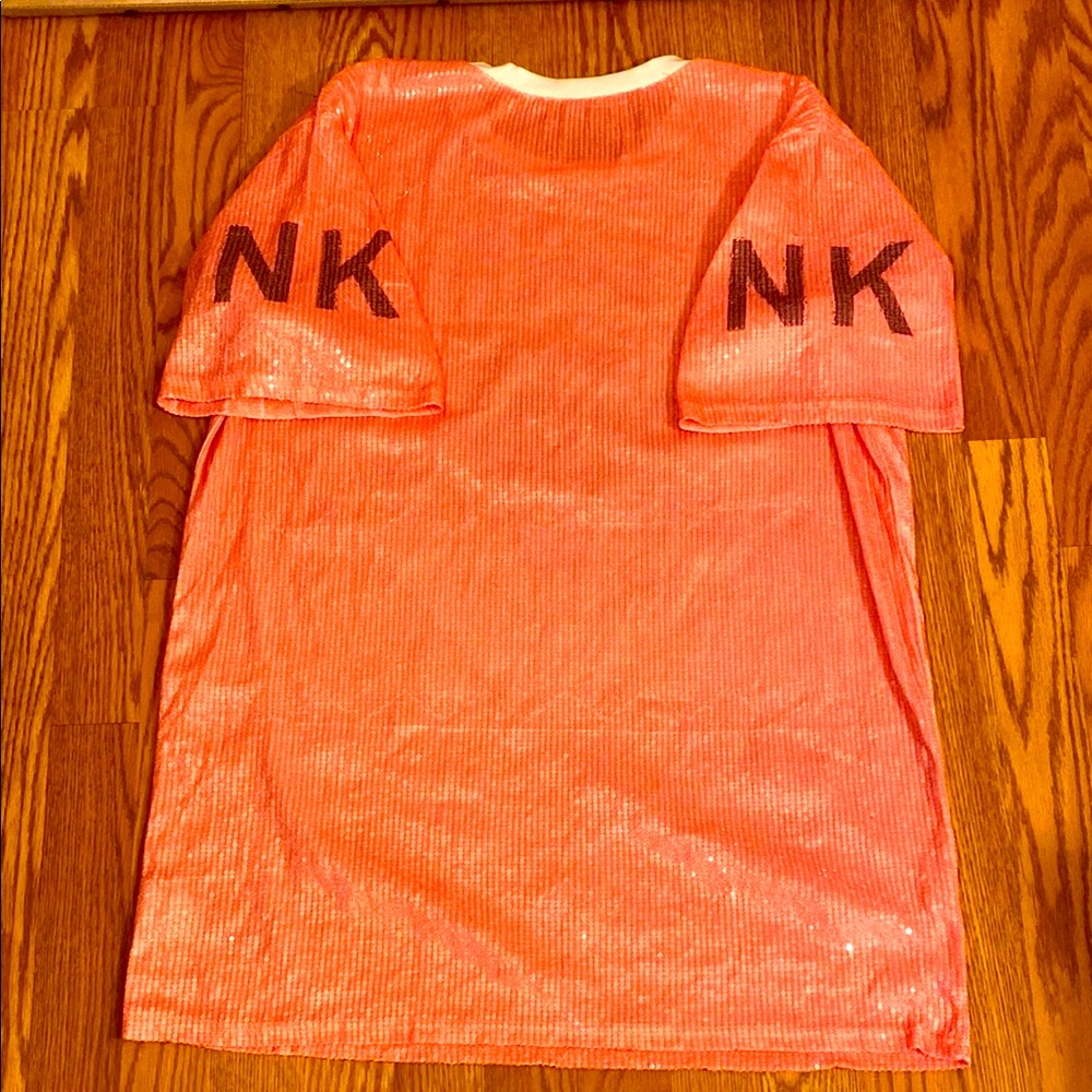 Fashion Nova Pink and White Raglan Midi Dress - Picture 4 of 14